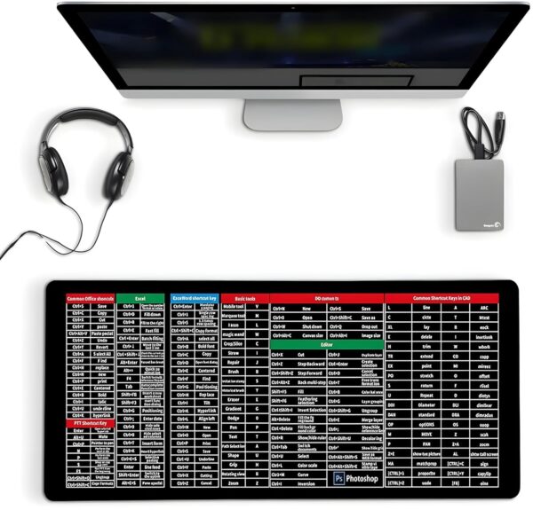 KRESHU Anti-Slip Keyboard Pad | Keyboard Shortcuts Printed S...