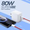 UNIGEN 80W SuperVOOC Fast Charger with 1M Type C Cable Ultra...