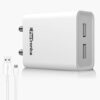 Portronics Adapto 66 2.4A 12w Dual USB Port 5V/2.4A Wall Cha...