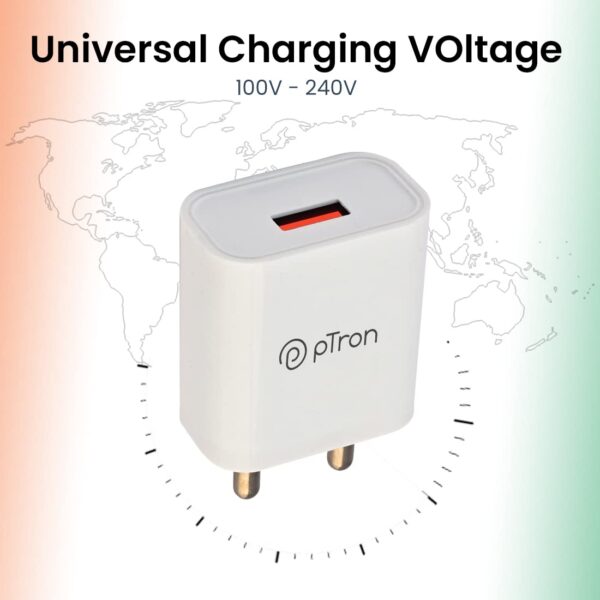 pTron Volta 12W Single Port USB Fast Charger, BIS Certified,...