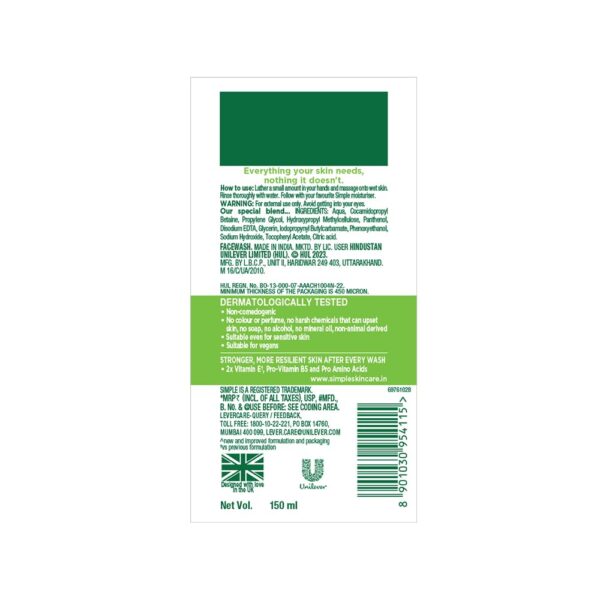 Simple Kind To Skin Refreshing Facial Wash 150 ml