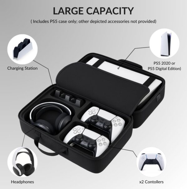 PSS PS5 Travel Bag Briefcase Hard Shell Carrying Case for PS...