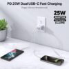 DR VAKU® 25W PD Dual Port Charger Type C Adapter for iPhone ...