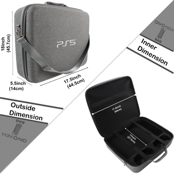 OIVO INDIA Grey Nylon Grey Hard Carrying Storage Case Compat...