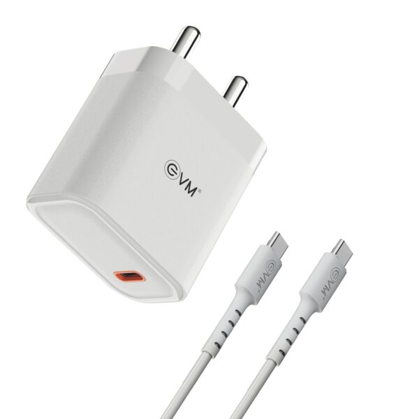 EVM 25W Mobile Charger - Type C Cable Included - Compact Cha...