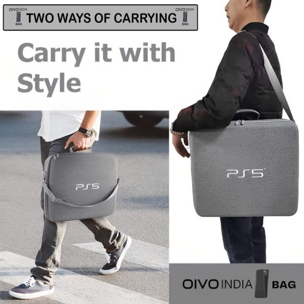 OIVO INDIA Grey Nylon Grey Hard Carrying Storage Case Compat...