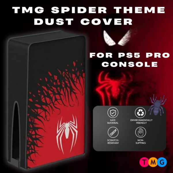 TMG Spider Theme Dust Cover for PS5 Pro Console Nylon Anti S...