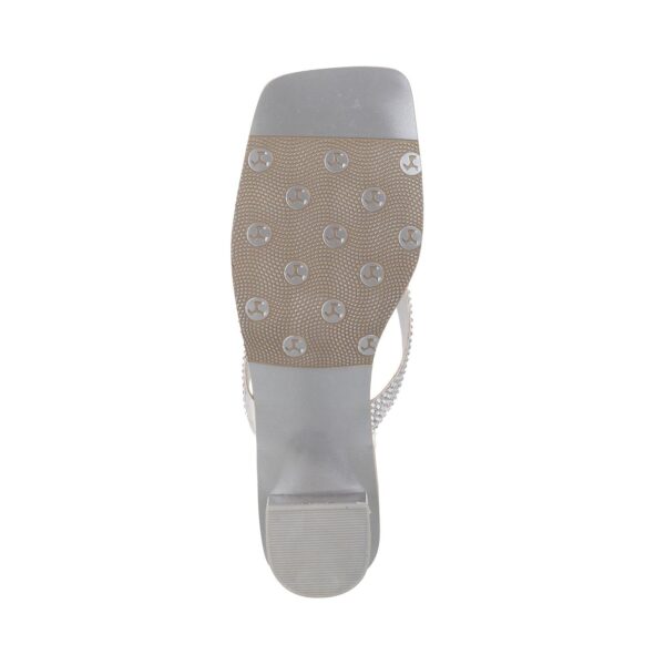 Mochi Women's Faux Leather Square Toe Block Heel Thong Fashi...