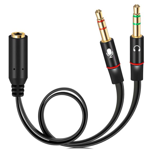 SWAPKART Gold Plated 3.5mm 2 Male to 1 Female Headphone Earp...