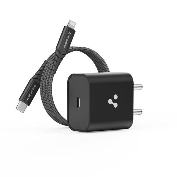 Ambrane 20W Mobile Charger Adapter with Lightning Cable || F...