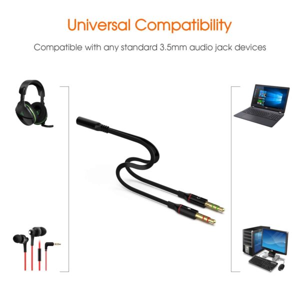 Sounce Gold Plated 3.5 mm Headphone Splitter for Computer 2 ...