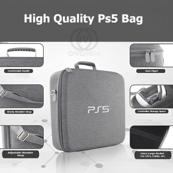 OIVO INDIA Grey Nylon Grey Hard Carrying Storage Case Compat...