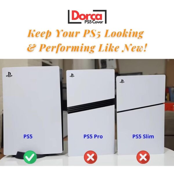 Dorca® Horizontal Dust Cover for PS5 Console (Digital & Disc...