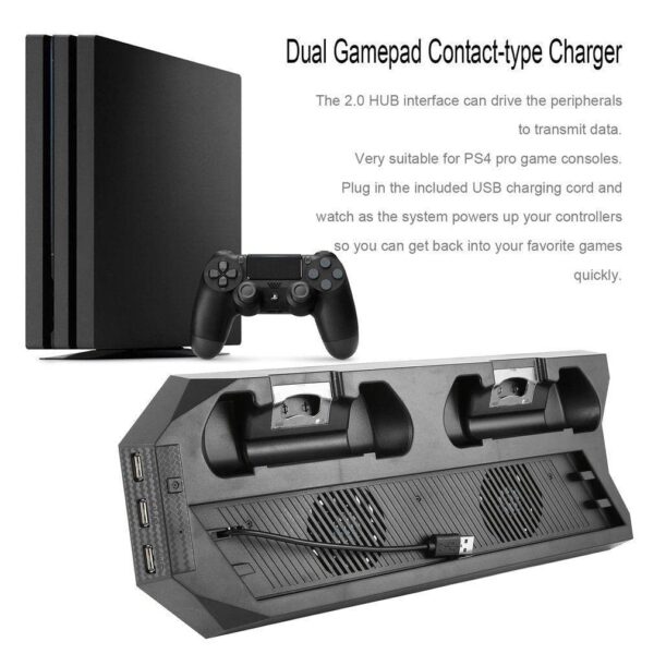 New World PS4 Pro Vertical Stand Cooling Fan Controller Char...