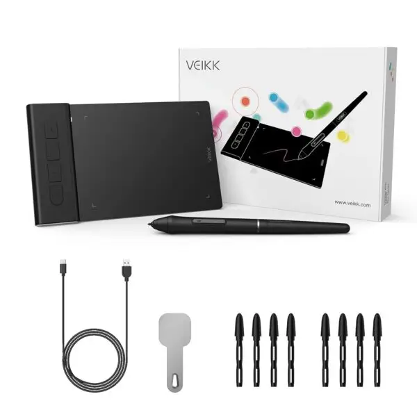 VEIKK VK430 Drawing Tablet 4x3 inch Pen Tablet, Portable Com...