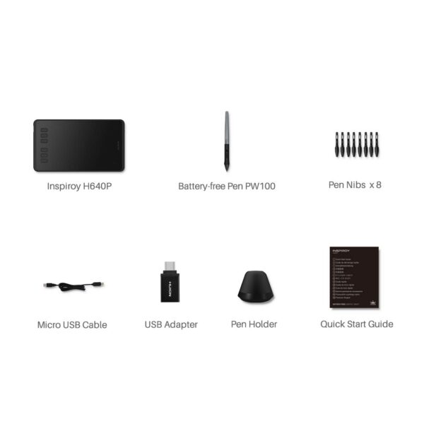 HUION Inspiroy H640P 6*4 inch Graphics Drawing Tablet with B...