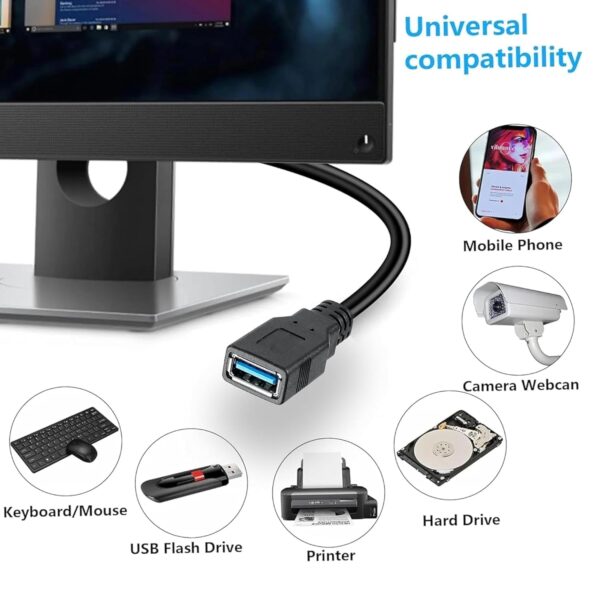 Storite 15CM USB 3.0 Extension Cable Type A Male to Female H...