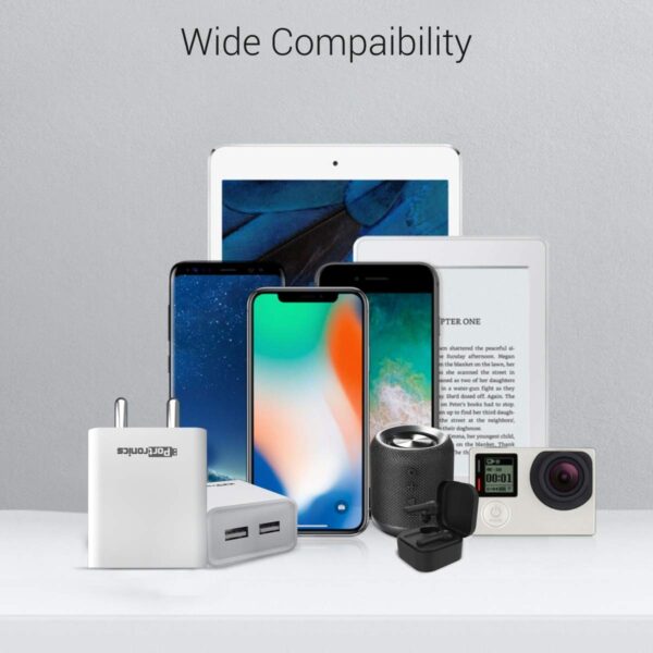 Portronics Adapto 66 2.4A 12w Dual USB Port 5V/2.4A Wall Cha...