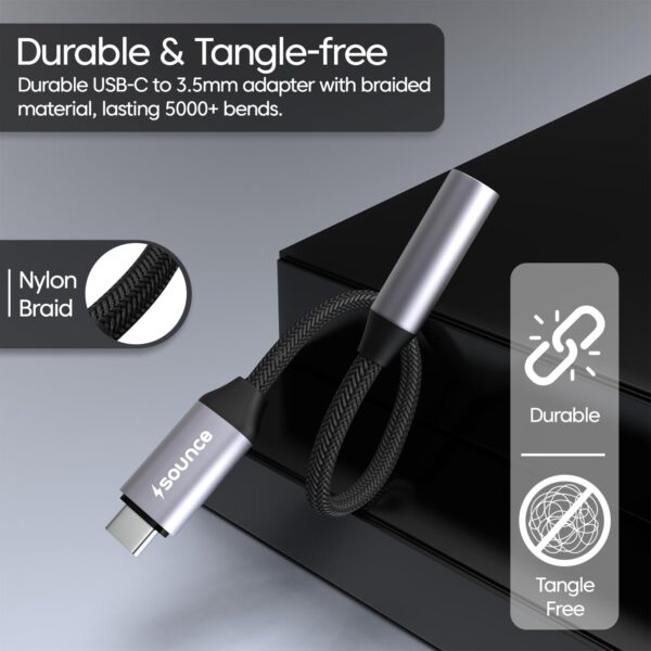 Sounce Type C to 3.5mm Portable Audio Aux Adapter, Connector...