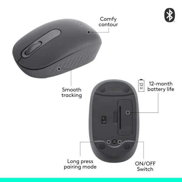 Logitech M196 Bluetooth Wireless Mouse, Compact and Portable...