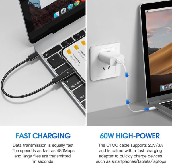 Sounce All in One 60W USB Type C Fast Charging Cable Set, Mi...