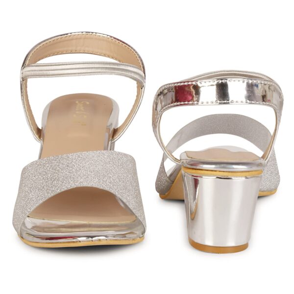 Smart & Sleek Women's Sequins Block Heels Fashion Sandals fo...