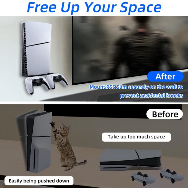 Mcbazel Wall Mount Kit for PS5 Slim Disc and Digital Edition...