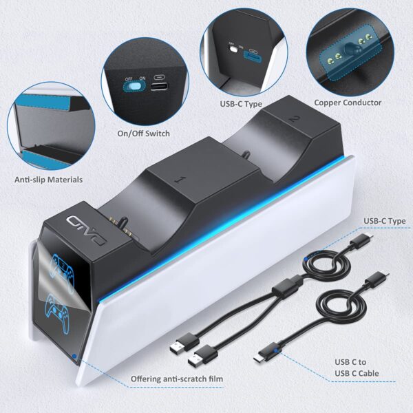 OIVO PS5 Charging Station, 2H Fast PS5 Controller Charger fo...