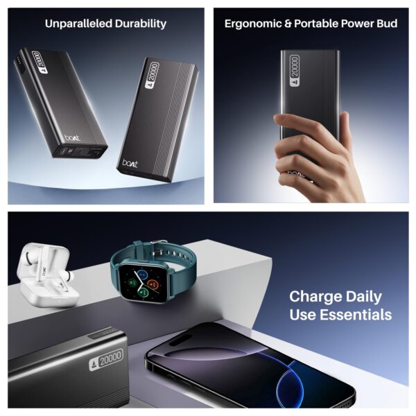 boAt Energyshroom PB401 20000mAh Power Bank| Micro USB Type-...