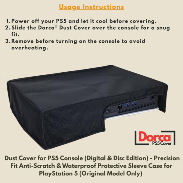 Dorca® Horizontal Dust Cover for PS5 Console (Digital & Disc...