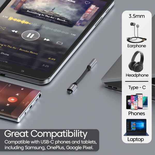 Sounce Type C to 3.5mm Portable Audio Aux Adapter, Connector...