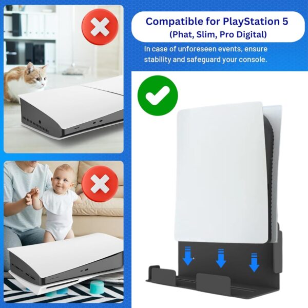 SHUCHI ESSENTIALS PS5 Slim Wall Mount Stand – Vertical & Stu...