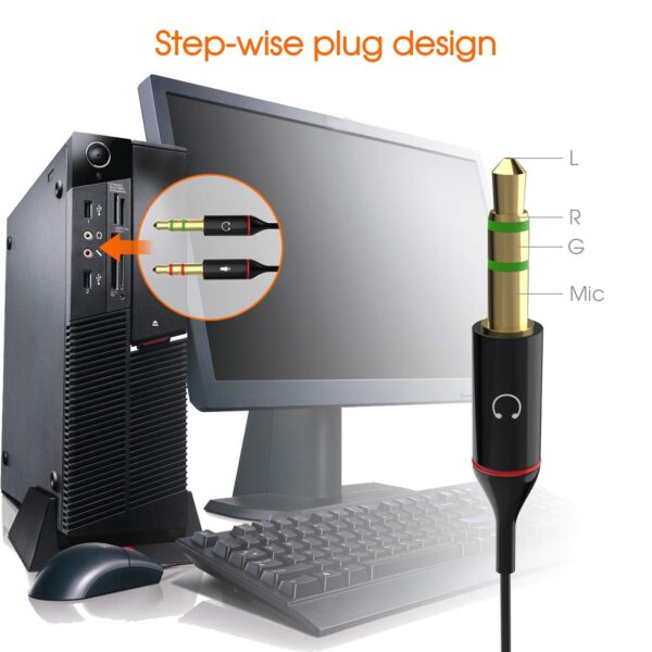 Sounce Gold Plated 3.5 mm Headphone Splitter for Computer 2 ...