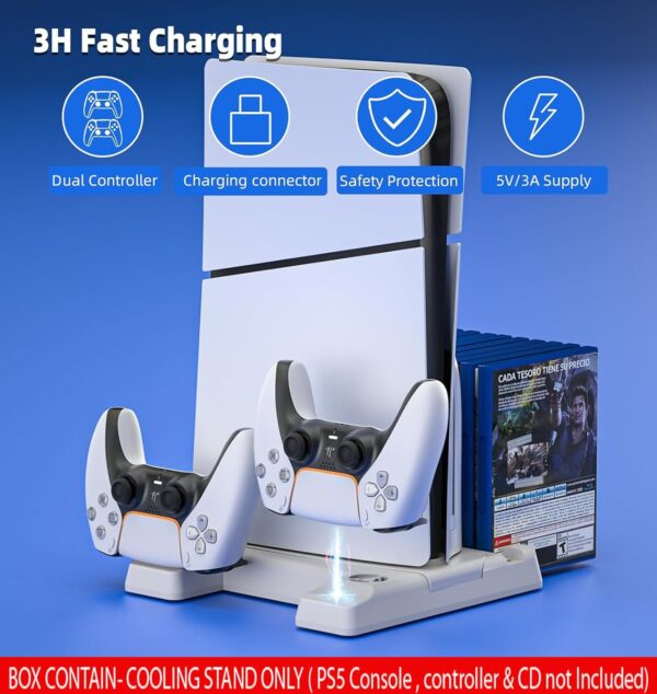 New World Cooling Stand for PS5 /PS5 Slim Console,Controller...