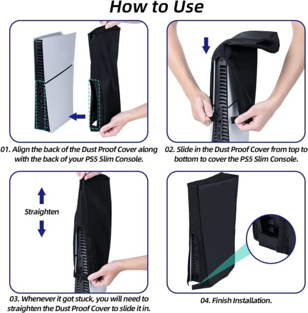 PSS Dust Cover for PS5 Slim Console, Precision Cut Protectiv...