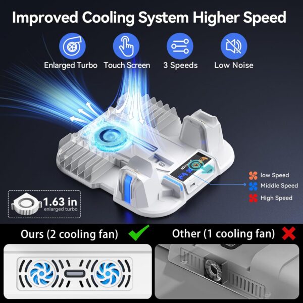 Nepagz PS 5 Slim Cooling Stand with Controller Charging Stat...