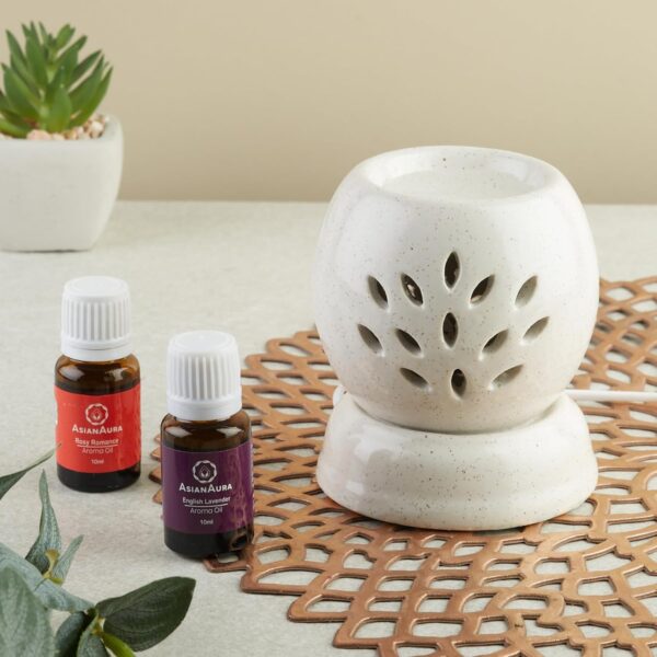 Asian Aura Handcrafted Ceramic Electric Round Shaped Aroma D...