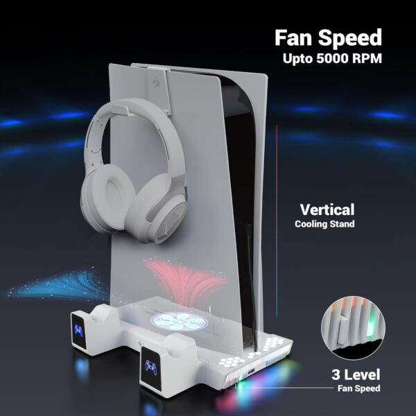 ZEBRONICS PS5SC,Vertical PS5 Docking Station, 5000RPM 3 Leve...