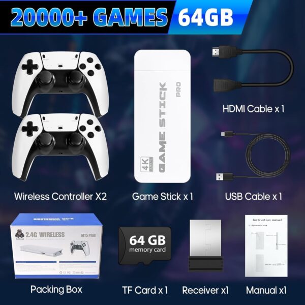 New World M15 Gaming Console with Game Stick, 1080p HD, Plug...
