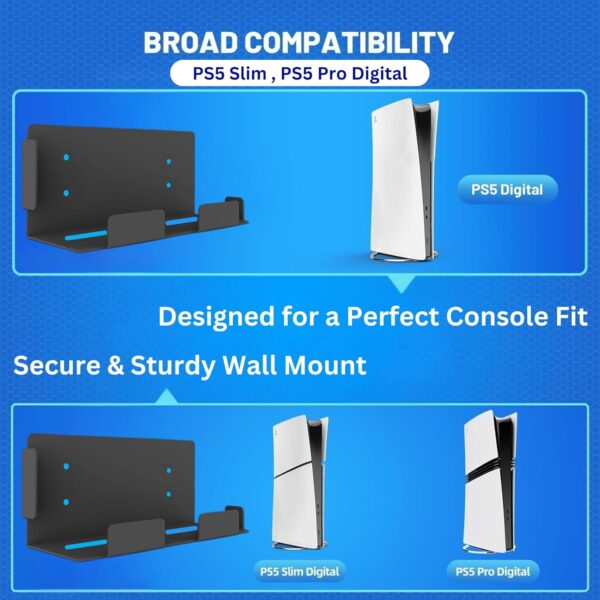 SHUCHI ESSENTIALS PS5 Slim Wall Mount Stand – Vertical & Stu...