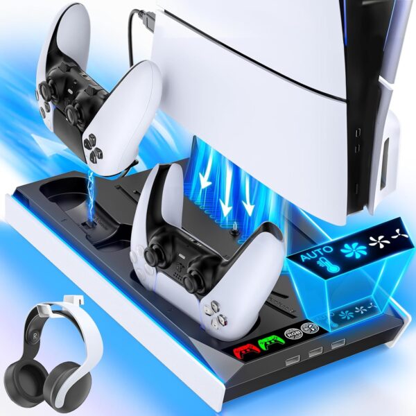 Kytok PS5 Stand and Cooling Station for PS5 Pro/ PS5 Slim /P...