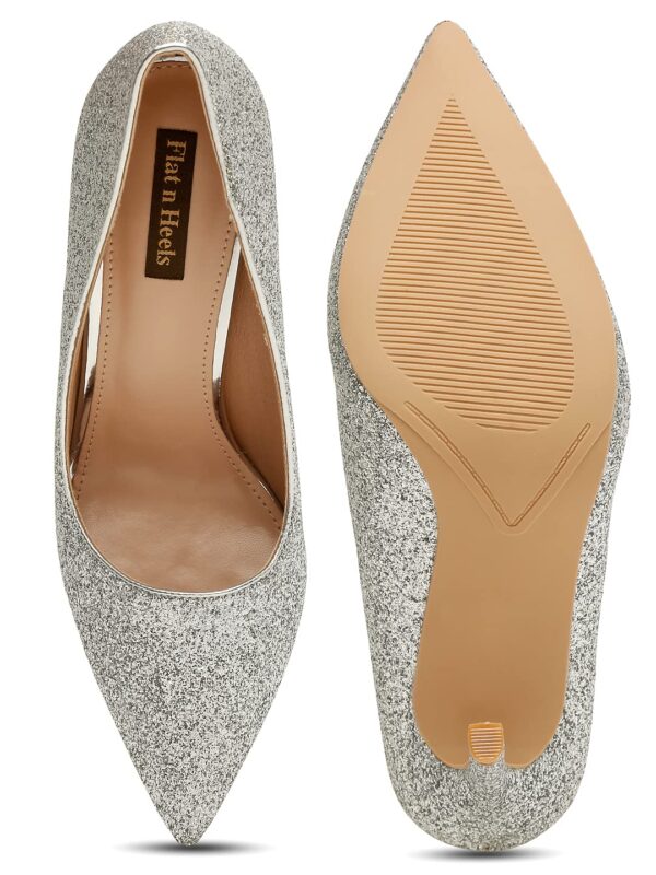 Flat n Heels Womens Silver Pumps FnH H143-SIL