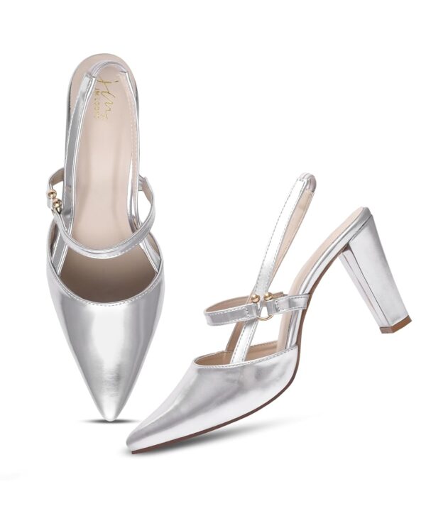 JM LOOKS Slingback Pumps Elegant Dressy Heels for Women Clos...