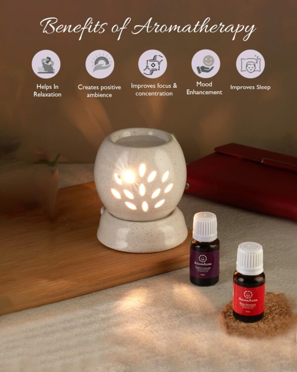 Asian Aura Handcrafted Ceramic Electric Round Shaped Aroma D...