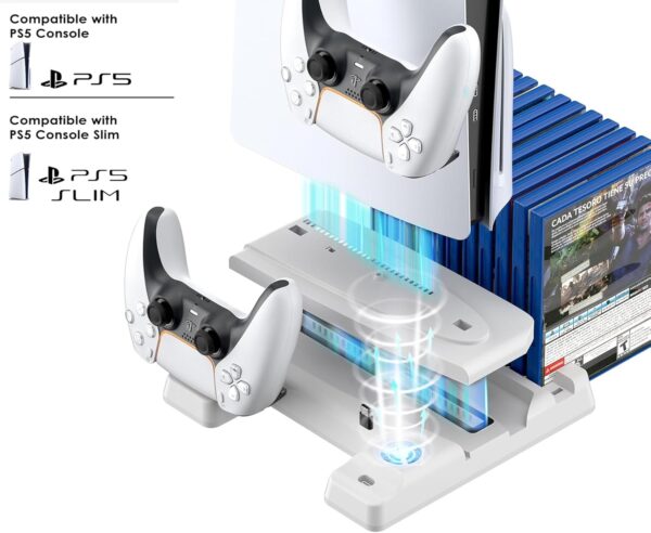 New World Cooling Stand for PS5 /PS5 Slim Console,Controller...