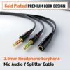 SWAPKART Gold Plated 3.5mm 2 Male to 1 Female Headphone Earp...