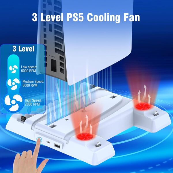 New World Cooling Stand for PS5 /PS5 Slim Console,Controller...