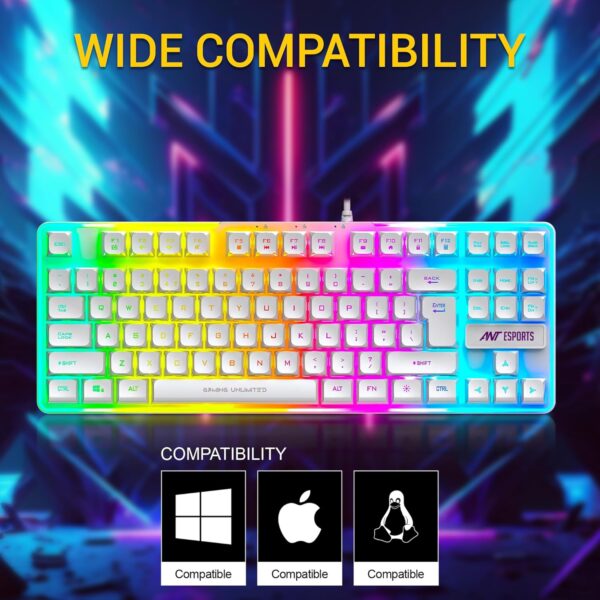 Ant Esports MK700 V2 Membrane TKL Wired Gaming Keyboard, 87 ...