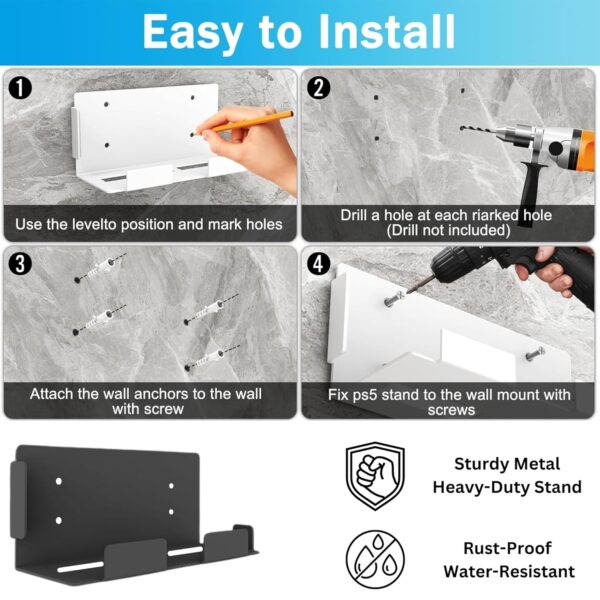 SHUCHI ESSENTIALS PS5 Slim Wall Mount Stand – Vertical & Stu...