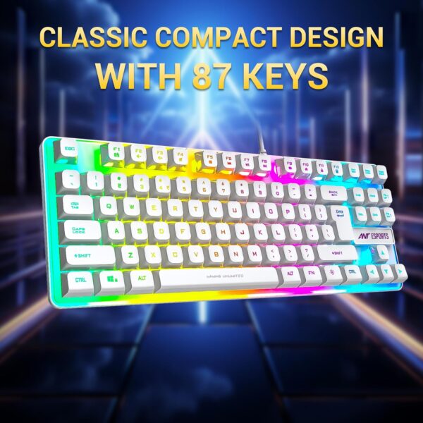 Ant Esports MK700 V2 Membrane TKL Wired Gaming Keyboard, 87 ...